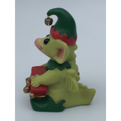 Santa's Helpers Pocket Dragon - Boxed - Whimsical World Of Pocket Dragons by Real Musgrave Hand Made - Annual Christmas Figurine 2002