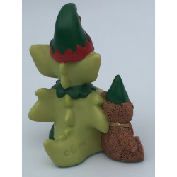 Santa's Helpers Pocket Dragon - Boxed - Whimsical World Of Pocket Dragons by Real Musgrave Hand Made - Annual Christmas Figurine 2002