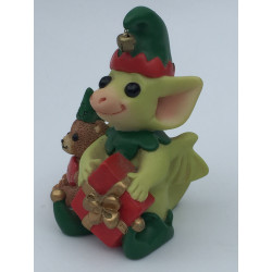 Santa's Helpers Pocket Dragon - Boxed - Whimsical World Of Pocket Dragons by Real Musgrave Hand Made - Annual Christmas Figurine 2002