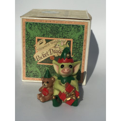 Santa's Helpers Pocket Dragon - Boxed - Whimsical World Of Pocket Dragons by Real Musgrave Hand Made - Annual Christmas Figurine 2002