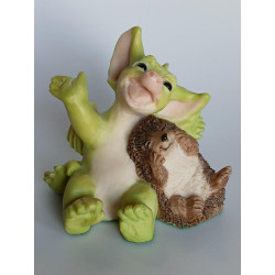 The Hedgehog's Joke Pocket Dragon by Real Musgrave - Whimsical World of Pocket Dragons -Hand Made In 1994